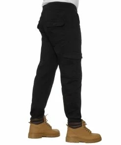 Mens Cuffed Cargo Jean Joggers| Enzo Designer Menswear - Black -Cheap Enzo Sales Shop d72a746581414d30acb40d8b435460b2