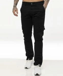 Enzo Mens Cargo Combat Chinos - Black -Cheap Enzo Sales Shop d8ec64fe6bbc45f185961ced7a5e8cf2