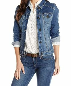 Ladies Stretch Denim Jackets| Enzo Designer Womenswear - Blue