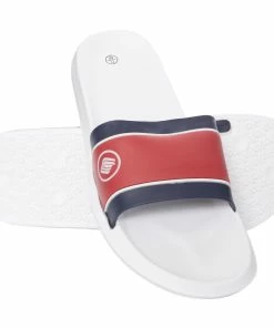 Enzo Men's Slip On Sliders - White