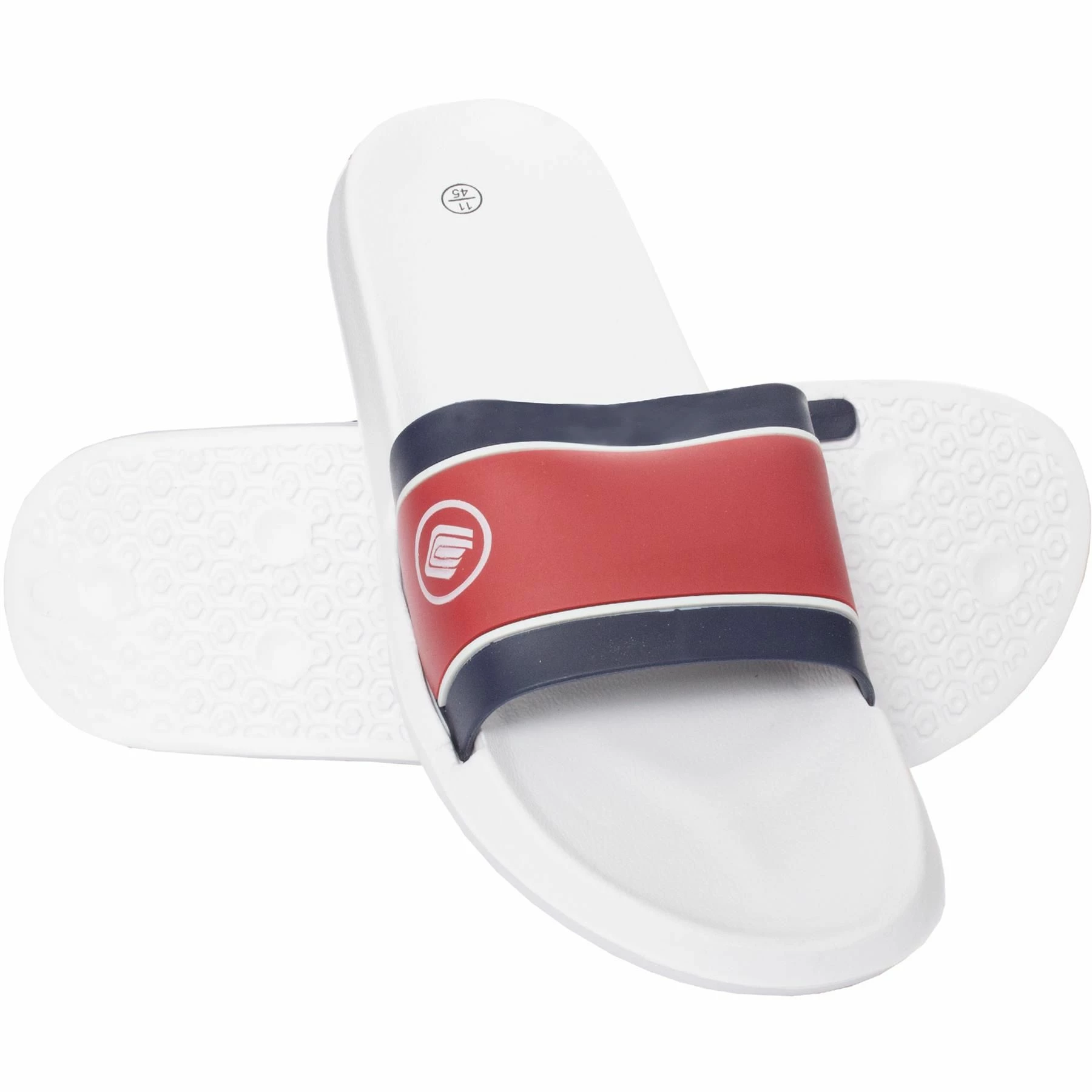 Enzo Men's Slip On Sliders - White