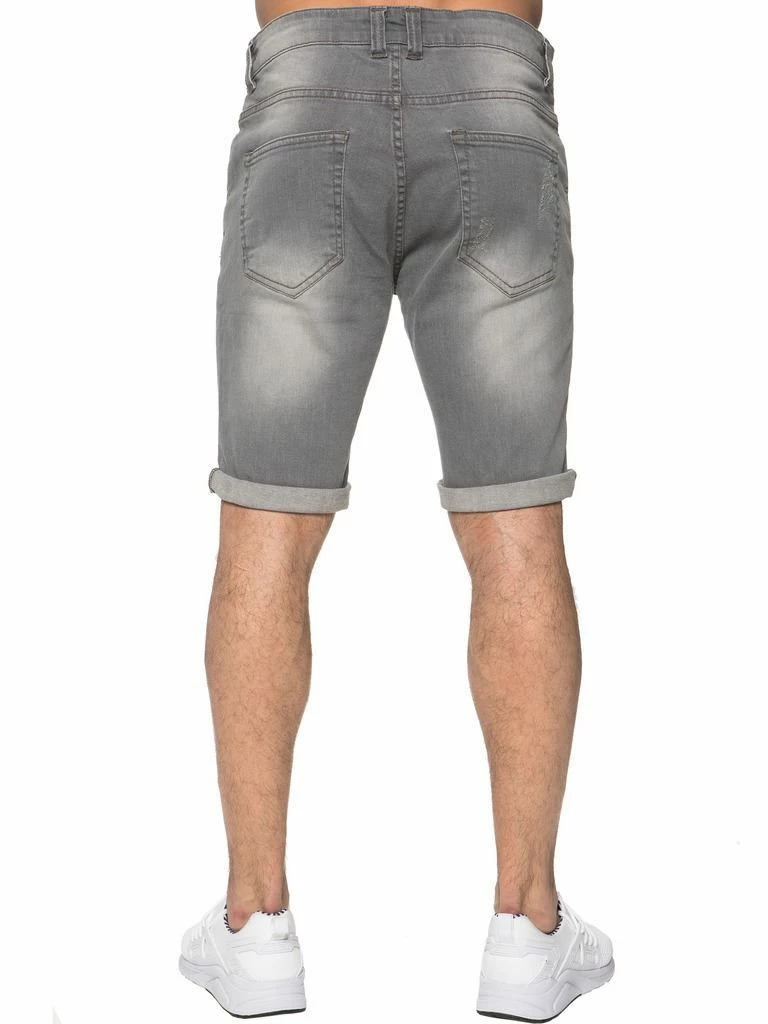 Enzo Mens Ripped Skinny Shorts - Grey 5 Enzo Mens Ripped Skinny Shorts - Grey - Image 3