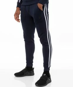 Mens Navy Tracksuit Joggers| Enzo Designer Menswear - Blue/Navy