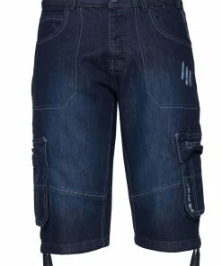 Enzo Mens Cargo Combat Denim Shorts - Navy -Cheap Enzo Sales Shop e4fccf99d9094f5c922e990f2bae9188