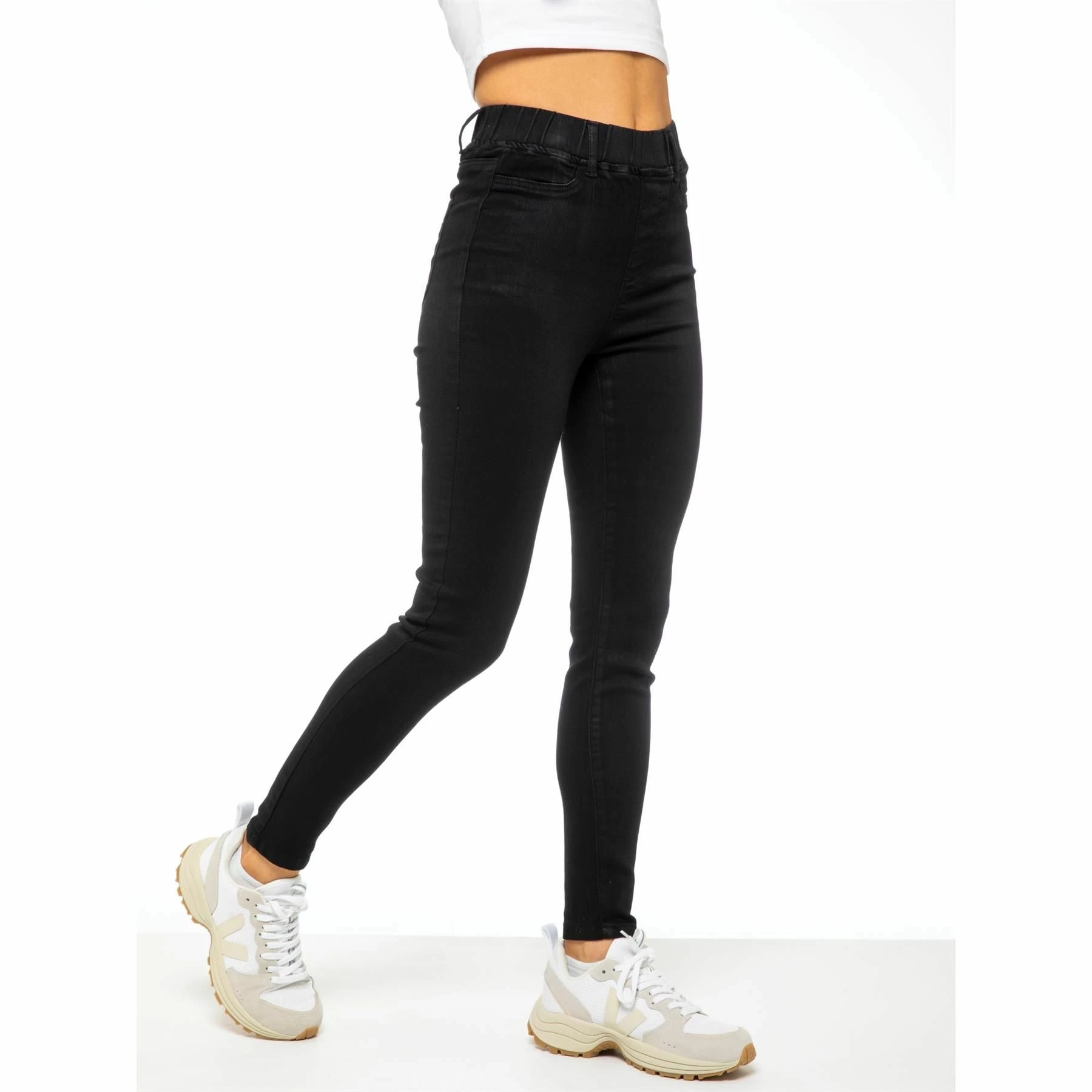 Enzo Womens Skinny Jeggings - Black 7 Enzo Womens Skinny Jeggings - Black - Image 5