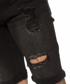 Enzo Mens Ripped Skinny Shorts - Black 9 Enzo Mens Ripped Skinny Shorts - Black -Cheap Enzo Sales Shop e69b7faecd0249308e5f29e1b87e77df