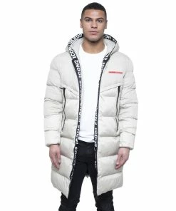 Enzo Icon 2 | Mens Long Puffer Jacket - Beige