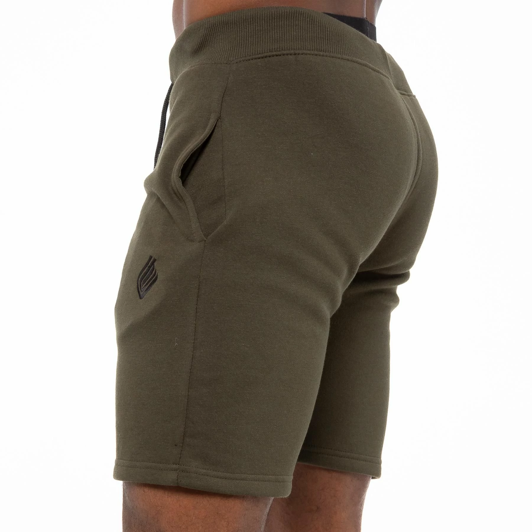 Enzo Mens Fleece Gym Shorts - Khaki 5 Enzo Mens Fleece Gym Shorts - Khaki - Image 3