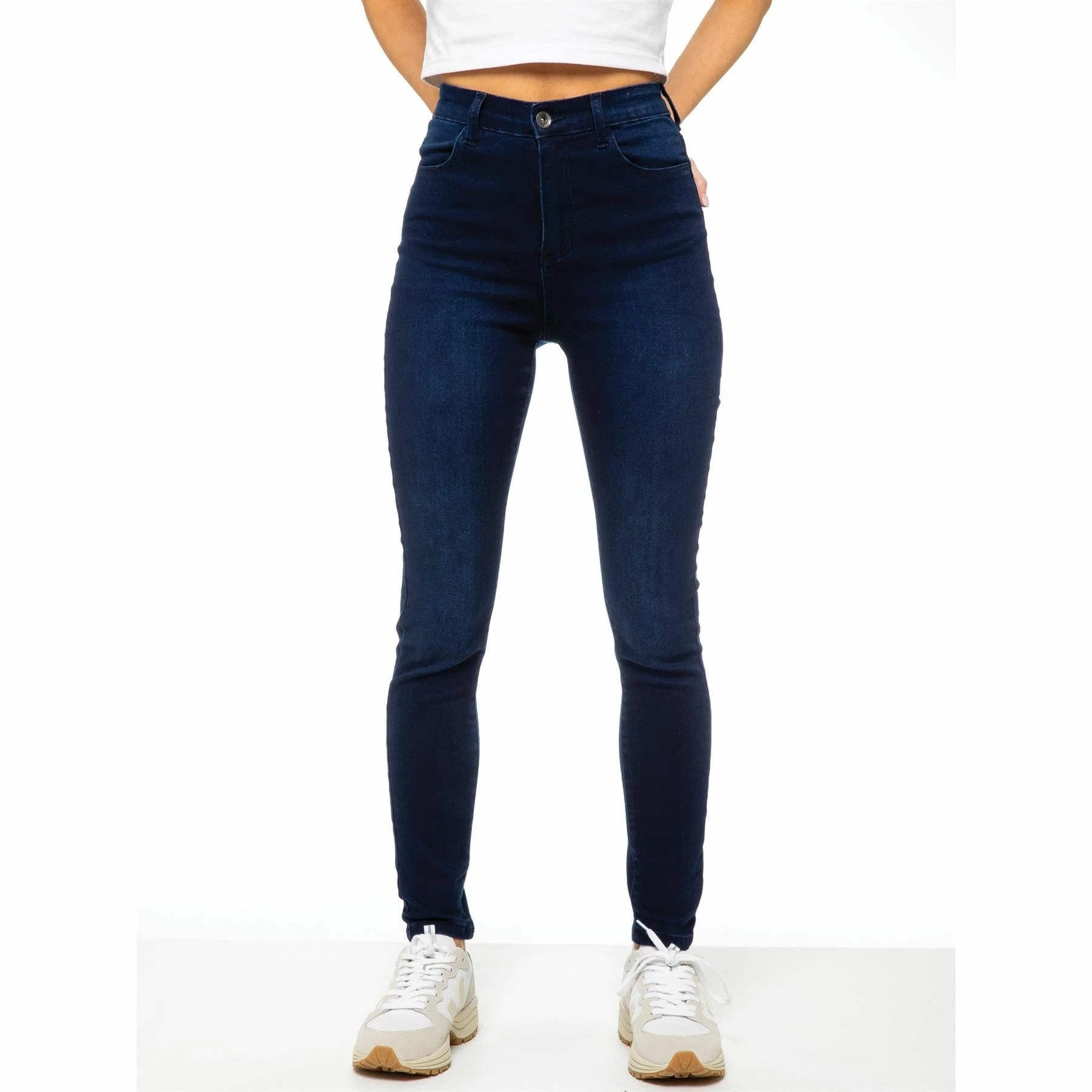 Enzo Womens Skinny Stretch Jeans - Blue 6 Enzo Womens Skinny Stretch Jeans - Blue - Image 4