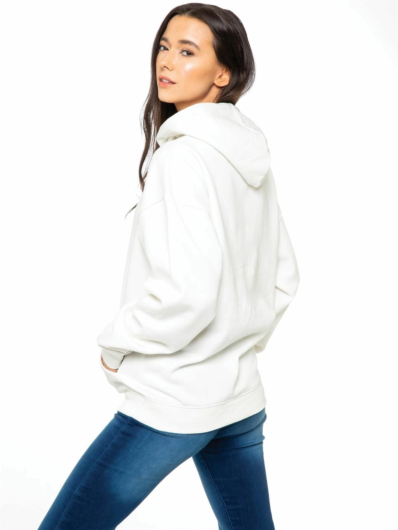Enzo Ladies Oversized Essential Hoodie - Off-White 4 Enzo Ladies Oversized Essential Hoodie - Off-White - Image 2