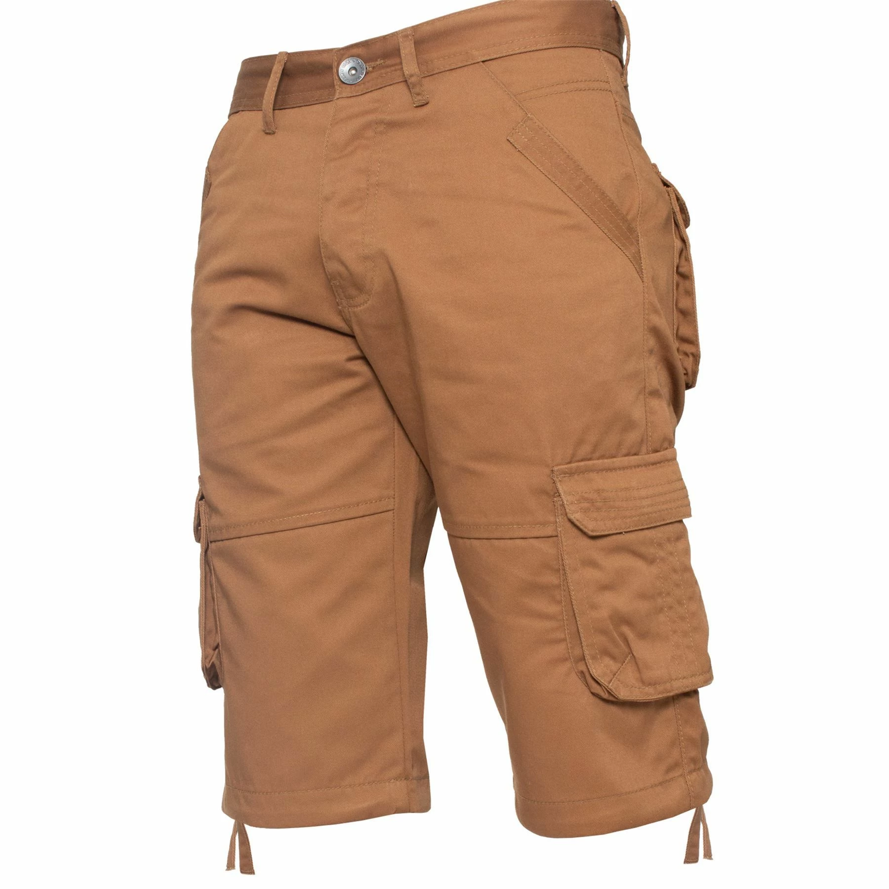 Mens Cargo Combat Shorts| Enzo Designer Menswear - Tan 3 Mens Cargo Combat Shorts| Enzo Designer Menswear - Tan