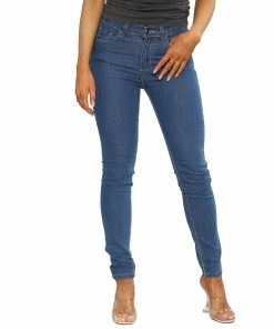 Enzo Womens Skinny Stretched Jeans - Blue