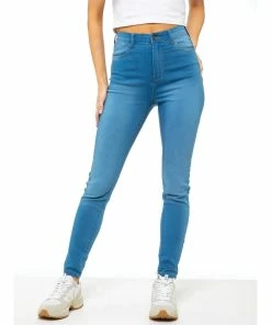 Enzo Womens Skinny Stretch Jeans - Blue -Cheap Enzo Sales Shop f2d9322a1b384fcd95156c1b25b8c982