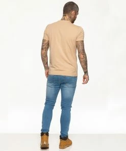 Mens T-Shirt | Enzo Designer Menswear - Beige -Cheap Enzo Sales Shop f3a1979019de46f29d9b75678ded8ed1