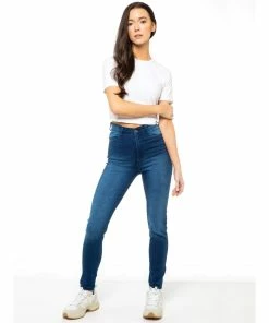 Enzo Womens Skinny Stretch Jeans - Blue