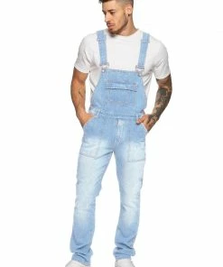 Enzo Men's Blue Denim Overall Dungarees
