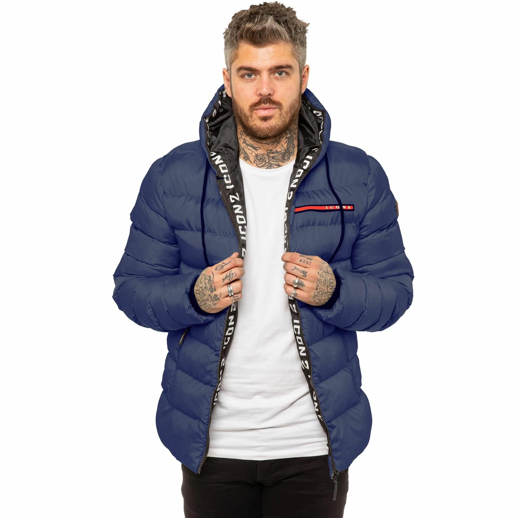 ICON 2 By Enzo Mens Puffer Jacket - Navy 3 ICON 2 By Enzo Mens Puffer Jacket - Navy