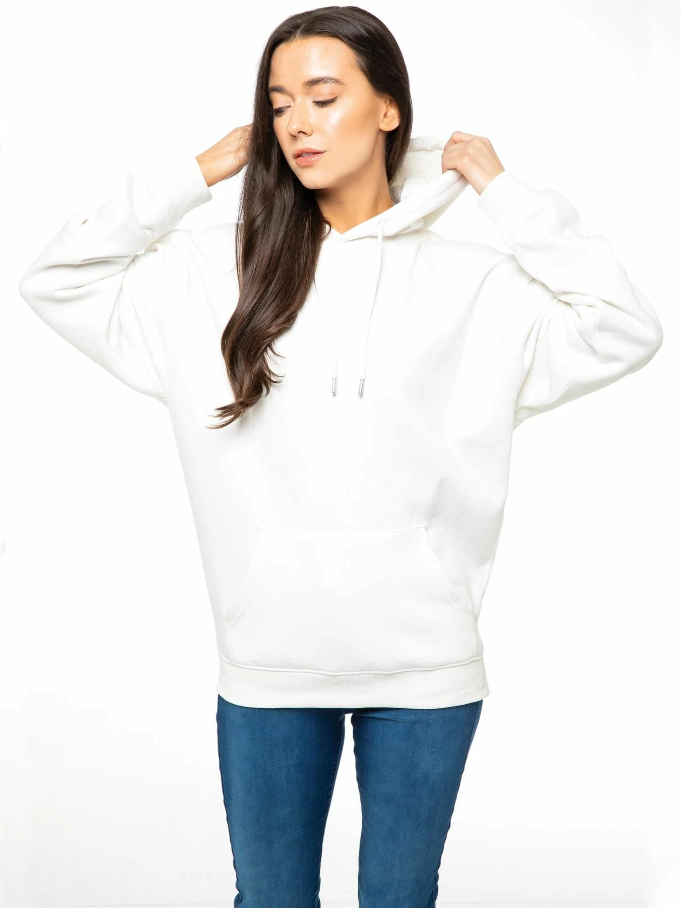 Enzo Ladies Oversized Essential Hoodie - Off-White 5 Enzo Ladies Oversized Essential Hoodie - Off-White - Image 3