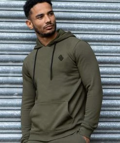 Mens Pullover Hoodie | Enzo Designer Menswear - Khaki