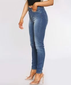 Ladies Skinny Slim Fit Denim Jeans| Enzo Designer Womenswear - Blue/Navy -Cheap Enzo Sales Shop ffe2620e57054833ac47e42fe2befb61