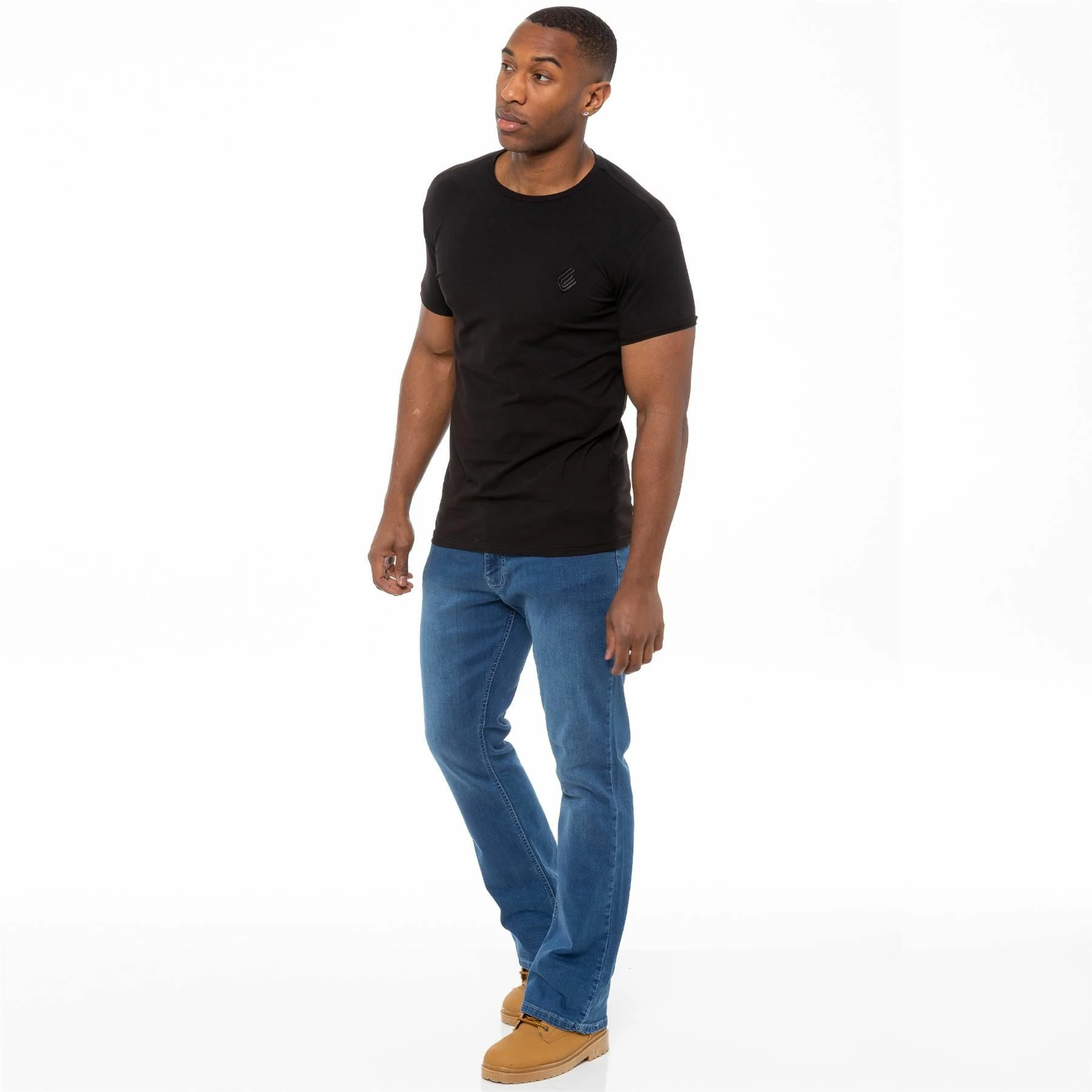 Enzo Mens Bootcut Stretch Denim Jeans - Sky Blue 7 Enzo Mens Bootcut Stretch Denim Jeans - Sky Blue - Image 5