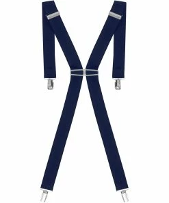 Enzo Men's Elasticated Braces - Navy
