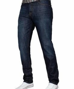 Enzo Men's Designer Regular Fit Denim Jeans - Blue