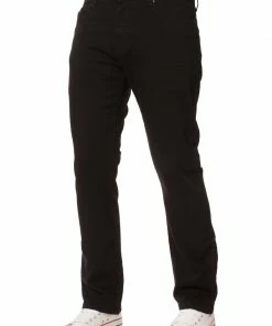 Enzo Men's Regular Fit Stretch Denim Jeans - Black