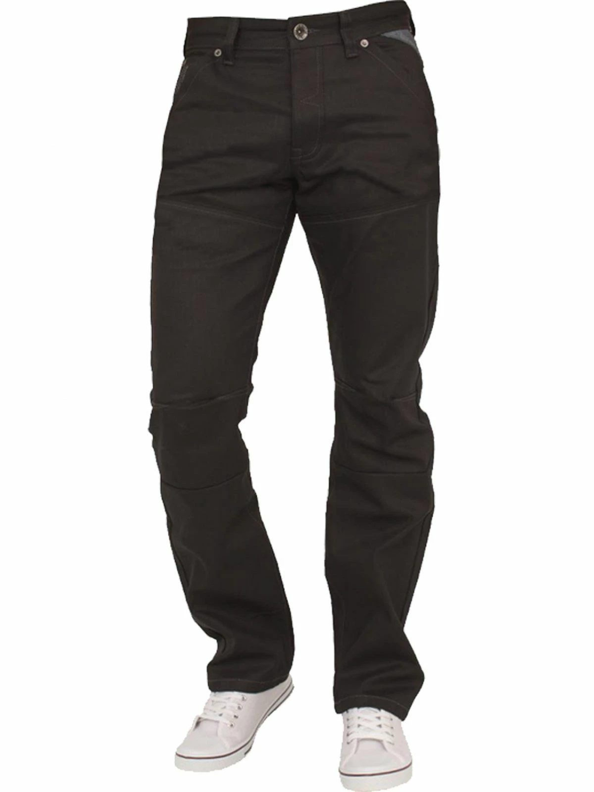 Enzo Men's Black Regular Fit Denim Jeans EZ329 3 Enzo Men's Black Regular Fit Denim Jeans EZ329