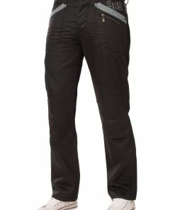 Enzo Men's Black Coated Denim Jeans