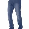 Enzo Men's Regular Fit Stretch Denim Jeans - Blue