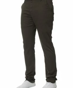 Enzo Men's Chinos Slim Fit Stretch Jeans - Khaki