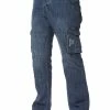 Enzo Men's Combat Denim Jeans - Blue