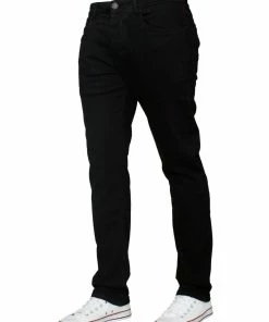 Enzo Men's Slim Stretch Denim Jeans - Black