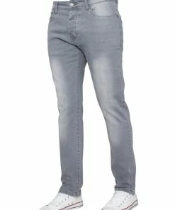 Enzo Men's Slim Stretch Denim Jeans - Grey