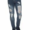 Enzo Men's Denim Ripped Denim Jeans - Blue -Cheap Enzo Sales Shop img 0902