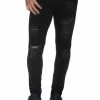 Enzo Men's Denim Ripped Denim Jeans - Black -Cheap Enzo Sales Shop img 0949