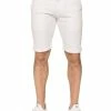 Enzo Men's Slim Fit Stretch Chino Shorts - White -Cheap Enzo Sales Shop img 1125 1