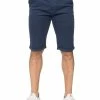 Enzo Men's Slim Fit Stretch Chino Shorts - Blue