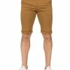 Enzo Men's Slim Fit Stretch Chino Shorts - Tan