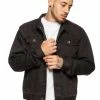 Enzo Men's Enzo Denim Designer Jacket - BLK - Black