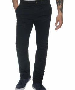 Enzo Men's Chinos Slim Fit Stretch Jeans - Navy