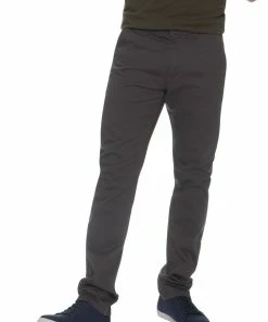 Enzo Men's Chinos Slim Fit Stretch Jeans - Grey