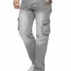Enzo Men's Combat Denim Jeans - Grey
