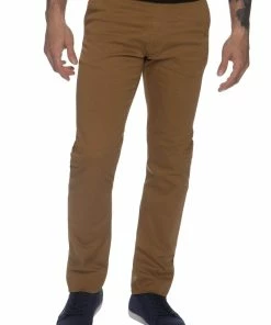 Enzo Men's Chinos Slim Fit Stretch Jeans - Tan