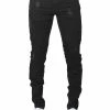 Enzo Men's Super Skinny Stretch Biker Denim Jeans - Black -Cheap Enzo Sales Shop web front 1
